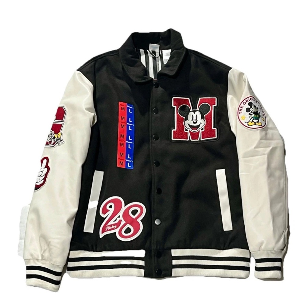 Disney Black and White Varsity Jacket size L men’s